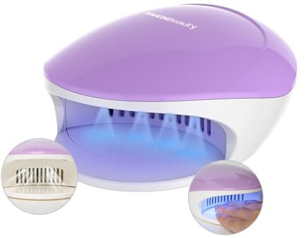 TOUCHBeauty Mini-Nageltrockner für klassischen Nagellack 2-in-1 Nageltrockner mit Ventilator und UV-Licht – Tragbares elektrisches Maniküregerät zum schnellen Trocknen von Nagellack zu Hause
