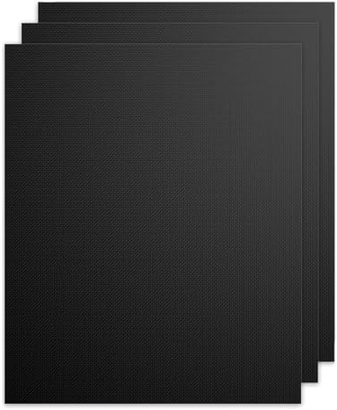 FireMat BBQ & Backofen Grillmatten 3er Set- Feuerfeste Brandschutzunterlage, PFOA Frei Grillmatten, Wiederverwendbar Antihaft Grill-und Backmatte,für Holzkohle,Gasgrill (Schwarz, 50x40cm)