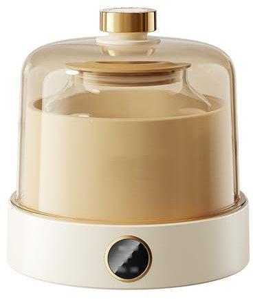 MLKHESY Motore Automatico per Yogurt probiotico con 4 Bicchieri, Riscaldamento a Temperatura costante, fermentazione avvolta a 360 Gradi, Rivestimento in Vetro, Tempo Regolabile, Display LCD