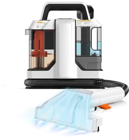 Shampouineuse Nettoyeur Canapé Tissu 15000 PA, 750W Nettoyeur de Tapis, Nettoyeur de Taches, Appareil Nettoyeur de Canapé pour Tapis, Canapé, Coussins, Poils d'animaux, 2 Réservoirs