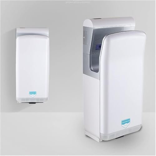 Asciugamani Elettrico, Asciugamani Automatico, Asciugamani ad alta velocità Asciugamani a induzione completamente automatico Asciugamani a getto d'aria rapido a doppio motore for hotel(Bianco)