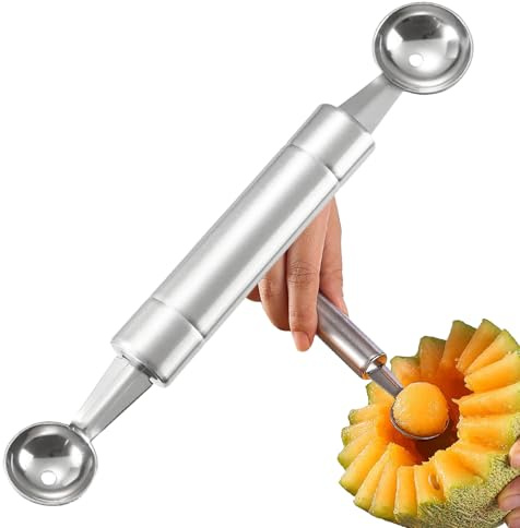 yakermur Fruit Bller, Watermelon Scooper,Professional Fruit Baller | Ergonomic Double Sided Stainless Steel Nonstick Utensils