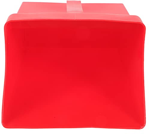 Red Plastic Handheld Dustpan with Handle for Table Cleaning | Large Capacity, Smooth Surface, Anti-rust Wear Resistant Build, Practical Carry for Bar and Kitchen