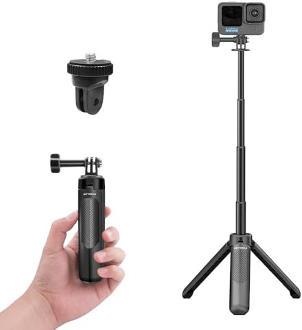 REYGEAK Perche à Selfie 40 cm pour GoPro, Mini trépied 2 en 1 pour DJI Osmo Pocket 3, GoPro Hero 13/12/11/10/9/Max, Osmo Action 5 Pro/4, Insta-360 X5/X4