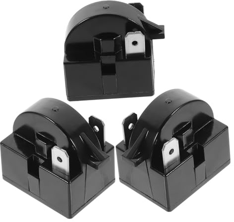 LIFKOME Relais de Démarrage Ptc Remplacement Direct Installation Facile Lot de 3 Noir en Alliage de Zinc et Abs pour Compresseur de Réfrigérateur pour Mini-réfrigérateurs