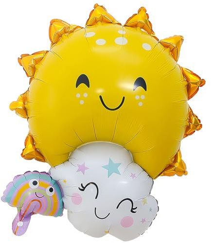 Gleemix Sonn Deko Folienballon Geburtstag, XXL Luftballons Geburtstag Deko, Baby Luftballon Helium Ballons für Sonne Thema Party Geburtstage Baby Shower,Sommerparty Ballon