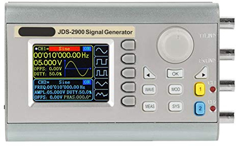Eujgoov Squisito Forma D'onda JDS2900 DDS Counter Counter 60MHz Dua Canale Arbitrario Funzione Wave Form Generatore 266MSA S (15 MHz Regolamenti europei JDS2900)