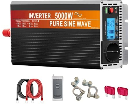 Invertitore Potenza Inverter A Onda Sinusoidale Pura 2000w/4000w Inverter Di Potenza 12v 220v Trasformatore Convertitore Con Display LCD Spina UE USB Inverter(12V)