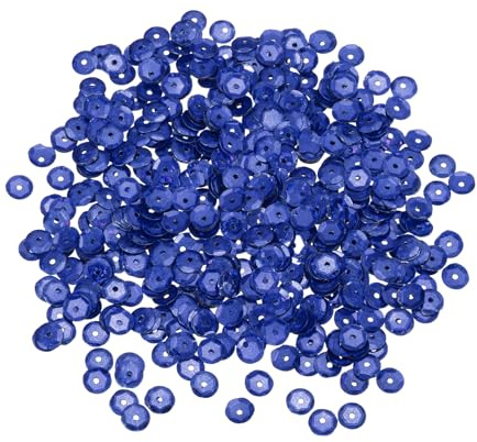 QUARKZMAN 2200 Pcs Lentejuelas Sueltas 8MM Copa laser Azul Marino | Lentejuelas Bordado, Para Hacer Joyería Manualidades Costura, laser