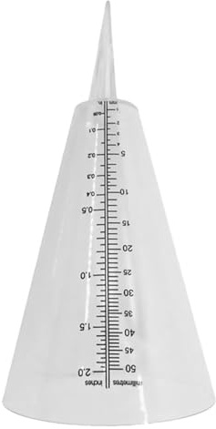 LOORGVEL Pluviomètre Conique en Plastique Transparent Gobelet Doseur Gradué Jusqu’À 35 CM Insertion Piquet pour Jardin Pelouse et Espaces Verts Agricoles Outil de Mesure des
