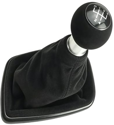Suolron 12 mm 5 Gang Schaltknauf Schaltsack für Golf 4 Variant Bora Variant 1997-2005 Schwarz mit Rahmen
