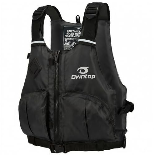 Owntop Schwimmweste Erwachsene mit Trinkrucksack, Zwei Reißverschlusstaschen| Verstellbare Auftriebsweste| Leichte Schwimmjacke Unisex für SUP, Kajakfahren, Angeln Alle Wassersportarten