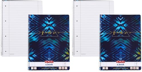Herlitz Collegeblock New Batic Fearless A4, Lineatur 27, 100 Blatt, Rand innen und außen (Packung mit 2)