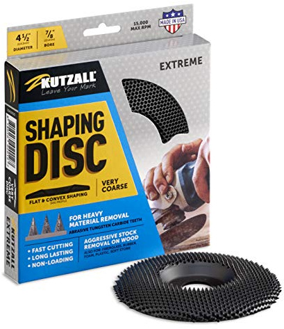 Kutzall Extreme Disco Abrasivo - Grana Molto Grossa, 114.3mm X 22.2mm - Accessorio per Smerigliatrice Angolare per Falegnameria per DeWalt, Bosch, Milwaukee. Carburo di Tungsteno Abrasivo, SD412X120