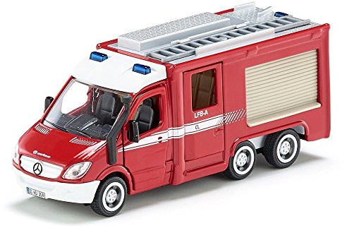 siku 2113, Feuerwehr Mercedes-Benz Sprinter, 1:50, Metall/Kunststoff, Rot, Öffenbare Türen