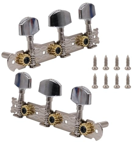 Yibuy Mechaniken mit Chrom-Knopf für Konzertgitarre, 2 Stück