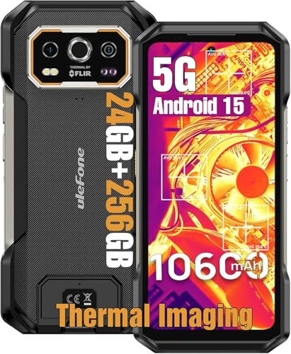 Ulefone Armor 27T Pro Outdoor Smartphone 5G Android 15 Handy 24GB + 256GB/SD-2TB 10600mAh Akku, 6.78 Zoll FHD+ 120Hz mit Wärmebildkamera, 64MP+50MP Kamera, unterstützt 33W Schnellladung GPS/NFC/OTG