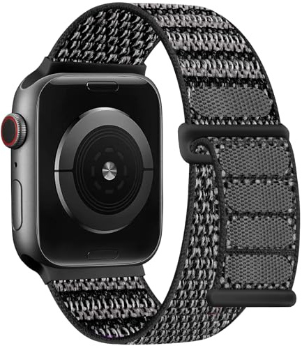 DaQin Nylon sportloop kompatibel med Apple Watch Band 40 mm 38 mm 41 mm 42 mm 44 mm 45 mm 49 mm, mjuka andningsbara flätade remmar armband för iWatch band för kvinnor män serie 9 8 7 6 5 4 3 2 1 SE