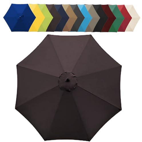 Generisch Sombrilla de repuesto impermeable para sombrilla de patio al aire libre, cubierta gruesa y robusta de 6/8 costillas, funda para sombrilla de playa de terraza (marrón, 6 costillas, 2 m)