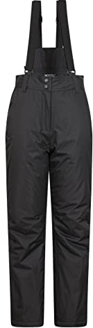 Mountain Warehouse Moon II Womens Ski Pants - Thermal Tested -20 °C Snowproof Trousers with Detachable Braces & Microfibre Insulation - Winter Skiing & Sports Black 20