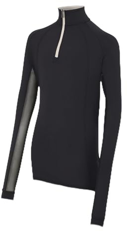 LeMieux Young Rider Hope Lightweight Base Layer - UV30+ Cooling Under Layer - Ventilated Childrens Riding Top - Black - 9-10years