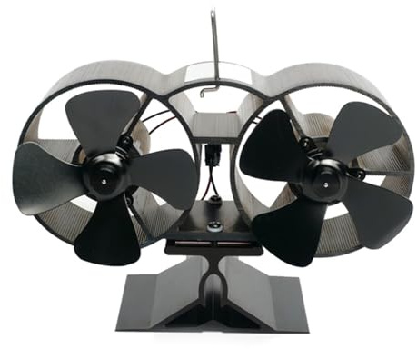 ZGJIAJU Ventilador Estufa Leña Ventilador De Estufa Leña Con Motor Calor TOP Chimenea Doble 8 Aspas Silencioso
