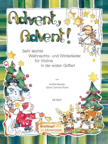 Advent, Advent! Sehr leichte Weihnachts- und Winterlieder für Violine, Violine2 (Klavier/Gitarre) (EB 8827): Sehr leichte Weihnachts- und Winterlieder bearb. für Vl,Vl2(Klav/Git)