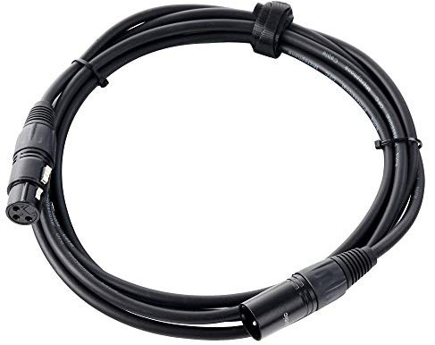 Pronomic XFXM-2.5 Mikrofonkabel (2,5m Länge, XLR female 3-pol -> XLR male 3-pol, Stecker handgelötet, säure- und ölfest, Spannzangen-Zugentlastung) schwarz