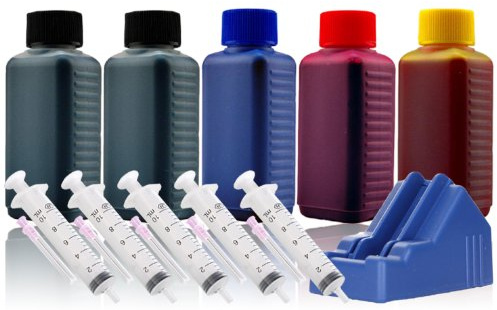 Nachfülltinte Druckertinte Refillset für CANON PGI-525PGBK/CLI-526 inkl. Resetter (für CANON PIXMA IP4840 IP4850 IP4950 IX6250 IX6550 MG5100 MG5150 MG5200 MG5250 MG5340 MG5350 MG8150 MG8240 MG8250 MX715 MX884 MX885 MX895), 500ml