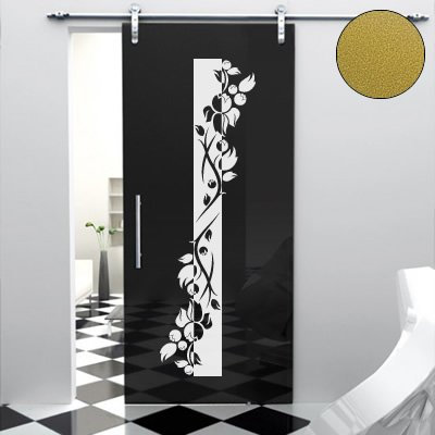 A443 Tür-/Wandtattoo Blumen Banner 180cm x 54cm gold (erh. in 40 Farben und 7 Größen)