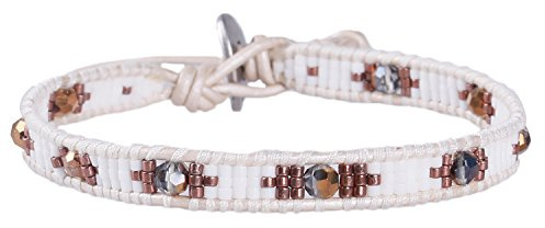 KELITCH Freundschaft Armband Für Damen Leder Wrap Armbänder Strand Seed Bead Armband