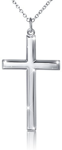 DAOCHONG Collier pendentif croix en argent sterling S925 pour homme avec chaîne en argent 24 pouces