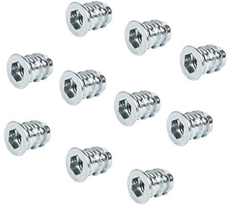 Gedotec Insert d'Ecrou à Vis - Visserie pour Meuble et Planche en Bois - Écrou à Six Pans Creux pour Bois et Plastique - Insert Fileté en Acier avec Bord de Protection - 100 pcs - M4 x 8 mm