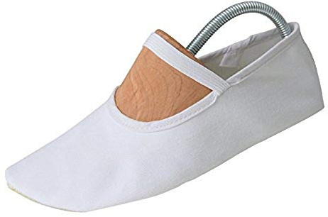 Eurythmy Gymnastic Cotton Shoes for Women with Non-Slip Rubber Sole - Designed for Waldorf Schools - Suitable for Ballet, Dance, Trampoline, Deadlift (Women 4.5, White)