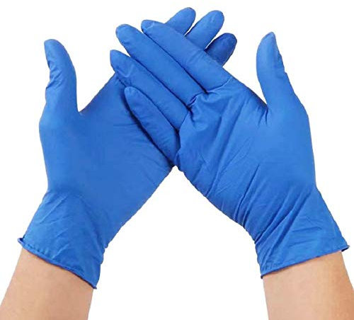 Guantes de trabajo desechables de vinilo sin polvo, guantes de trabajo, guantes de taller, guantes de examen médico (M,Azul)