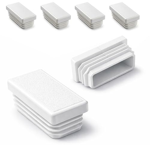 ajile - Kunststoff Lamellen-Stopfen für Rechteckrohre mit 50x25 mm Aussenmass und 1,0-3,0 mm Wanddicke SCHWARZ - 4 Stck. - EPH223