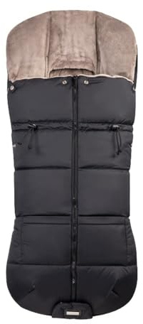 AGACAS Stroller Footmuff - Universal Winter Thicken Bunting Sleeping Bag, Water Repellent Cover, Shearing Blanket, Fits All Pushchair/Pram/Car Seats with Warm Hand Gloves/Warmmuffs - Black