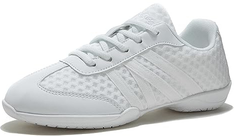 TWDKCHER White Cheer Shoes for Girls & Women, Cheerleading, Dance, Sports & Training, Comfortable Flats, Breathable, Soft, Kids & Adults