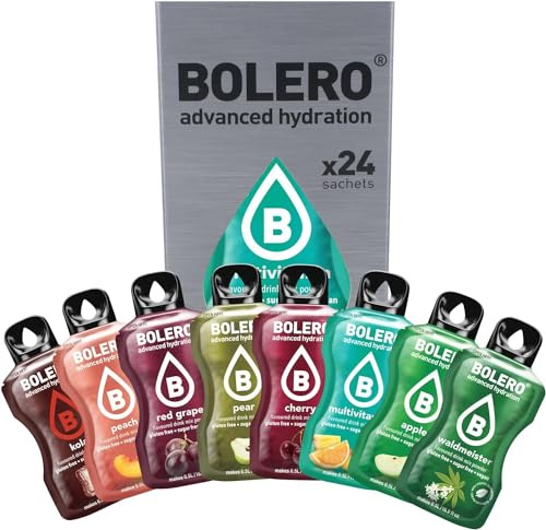 Bolero boisson CLASSIC MIX STICKS 24x3g Zitrone Poudre rafraîchissante sans sucre édulcorée à la stévia hypocalorique à la vitamine C