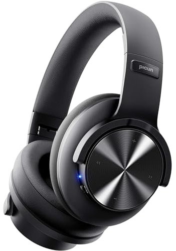 Picun B8 120 Hours Playtime Bluetooth Headphones, Wireless Bluetooth with 3 EQ Modes, Low Latency, Hands-Free Calls, Over Ear Headphones for Travel Home Office Cellphone PC Black