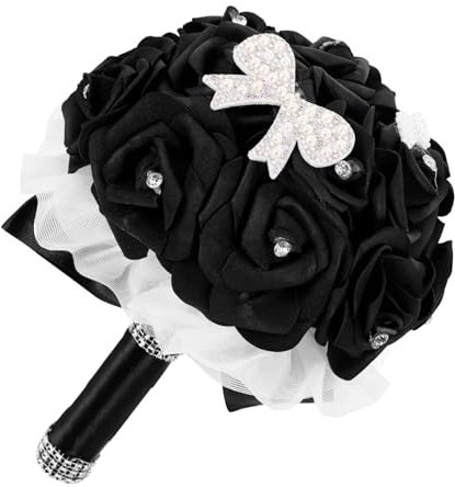 HOLIDYOYO Künstlicher Brautstrauß Elegantes Bouquet Aus Kunstblumen Für Hochzeiten Brautjungfern Feste Realistische Für Dekorationen Zuhause Feierlichkeiten