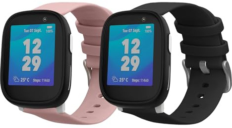 kwmobile Armband S kompatibel med Xplora X6 Play - 2x sportarmband för fitnesstracker i TPU och silikon