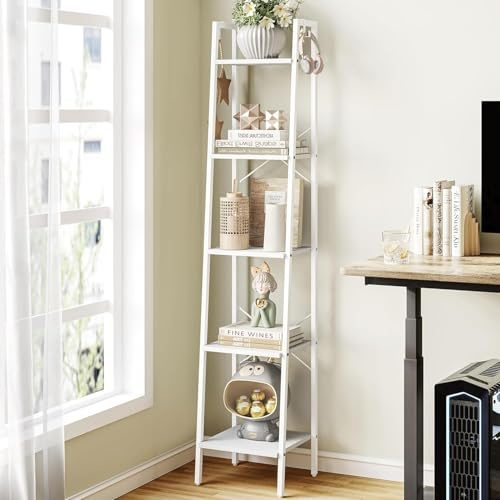 Hzuaneri Ladder Shelf, Bookshelf, Freestanding Corner Storage Shelf