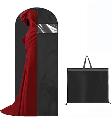 Kleidersack Lang 60x180 cm Atmungsaktiver Kleiderhüllen Faltbare Reise Kleidersack Kleiderschutzhülle Vlies Staubdichte Kleiderhülle mit Griffen Schutztaschen für Brautkleider Abendkleider (60x180 cm)