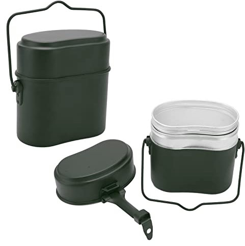 Topyond Mensa Militare Antiscivolo in Alluminio Alimentare, Resistente alla Temperatura 180°C, Lunch Box Multifunzionale per Campeggio, Uso Militare all'Aperto