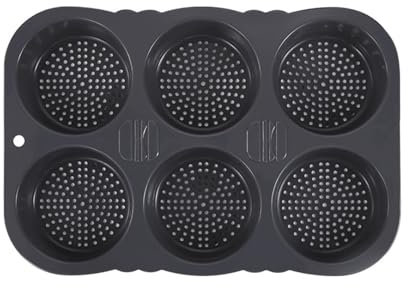 Molde for hornear de silicona for hamburguesas, panecillos, hojaldres, tartaletas, panecillos, bandeja for hornear, bandeja con 6 cavidades, bandeja for panecillos for perros calientes for hornos, fre