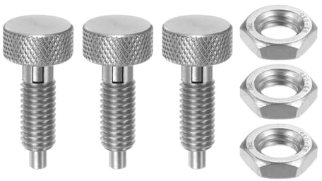 QUARKZMAN 3pz Perno Molla M8x1.25 Perni Rilascio Rapido Retrattili | Acciaio Inossidabile, Dimensione Filetto Dia.4mm, Tipo Blocco, per Attrezzature Industriali