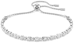 Swarovski Matrix Tennis bracelet, Mixed round cuts, clear, Rhodium finish