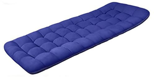 Sitzkissen für Sonnenliegen, mit rutschfester Rückseite, elastische Ärmel, ideal für Garten, Terrasse, bequem und stilvoll, langlebig und weich, 190 x 67 cm, Blau