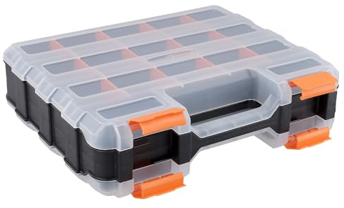 CHUENKUK Caja clasificadora de tornillos con 34 compartimentos, caja de tornillos vacía, caja de surtido, piezas pequeñas, organizador, cajas de clasificación para tornillos, clavos, diamantes